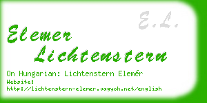 elemer lichtenstern business card