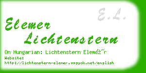 elemer lichtenstern business card